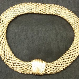Gold metallic choker necklace
